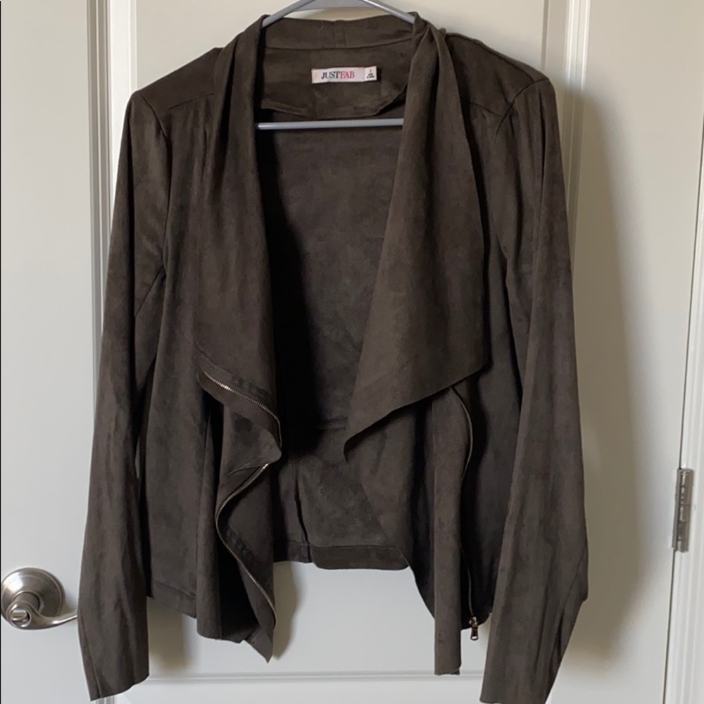 JustFab zip-up drape jacket